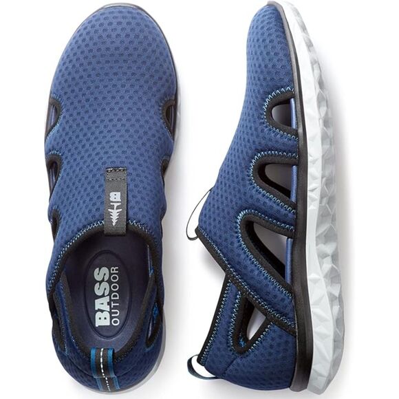 BASS OUTDOOR Men's Hex Vented Traction-Sole Mesh Slip-ons Size 9 (1457) - Picture 4 of 6